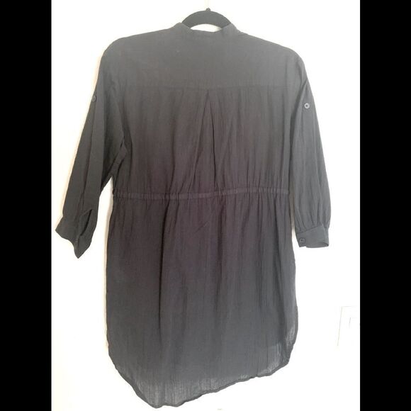 French Connection size 4 black draw waist shirt - Picture 3 of 7